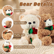 Way To Celebrate Small Bear with Rose Plush, Cream, 7, Valentines Day