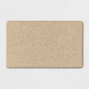 Threshold Rectangle Indoor Floor Mat, Basket Weave Pattern, Tan, 1.5 ft x 2.5 ft, Flat Pile, PVC Backing