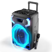 General Sound Co Portable Bluetooth Speaker, 12-Inch Woofer, 40W RMS, X-BASS, TWS, UHF Microphone, Dynamic LED Lights, Rechargeable Battery