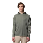 Columbia PFG Terminal Tackle Long-Sleeve Hoodie - Cypress/Dark Stone Logo - 2XL