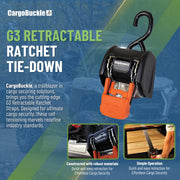 CargoBuckle G3 Retractable Ratchet Tie-Down 2-Pack