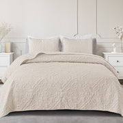 Exclusivo Mezcla Queen Quilt Bedding Set, Lightweight Vintage Geometric Pattern, Brushed Microfiber, All-Season, 96