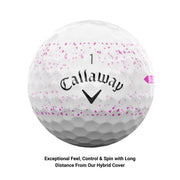 Callaway Golf Supersoft 2023 Splatter 360 Golf Balls, Pink, 12 Count, Soft Feel, Superior Spin Performance
