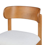 Beautiful Drew Counter-Height Stools, Solid Wood, Padded Seats, Horseshoe Backrest, Mid-Century Design, Rich Black or Warm Honey Finish, Set of 2