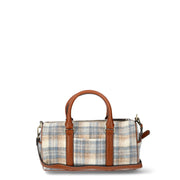 Time and Tru Women's Plaid Barrel Crossbody Bag, Cognac - Pattern: Plaid