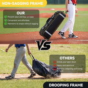 Fegat Rolling Baseball Bag with Wheels, Large 100L Zoned Softball Equipment Bag, Durable 900D Oxford Cloth, Reflective Strip, Shoe Compartment