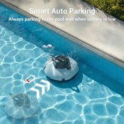 WYBOT Cordless Robotic Pool Cleaner with Dual-Layer Filtration, 80-Min Runtime, Auto-Park, White & Blue, For Above-Ground Pools up to 645 sq.ft, HJ1102P-Blue