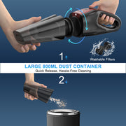 Nexpow Cordless Handheld Vacuum Cleaner, 10000Pa Suction, 800ml Dust Cup, LED Light, Rechargeable, Red, dw688