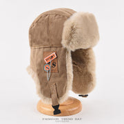 CassandraHayley Unisex Winter Trapper Hat, Thick Fleece-Lined Aviator Cap with Ear Flaps and Adjustable Chin Strap, Khaki