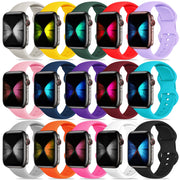 Tiorecime 15 Pack Multicolor Silicone Sport Bands Compatible with Apple Watch 38mm 40mm 41mm 42mm Series 10 to SE, Waterproof, Soft, Adjustable Double-Buckle Strap