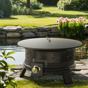CHITOOMA 2597551246984 24 inch Portable Fire Pits with Grill