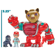 Playmates Toys Team Mekbots Animal Rescue Lion Mek Collectible Action Figure with Mei-Lin and Baby Monkey, Multicolor, 8 in, 56534