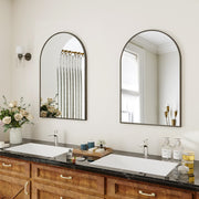 Grahmcy GRAHMCY-1226 Arched Bathroom Mirror, 16 x 24 in, Black Aluminum Frame