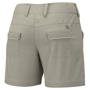 Huk Next Level Knit-Waist Shorts for Ladies - Khaki - M