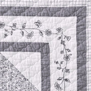 Better Homes & Gardens Heirloom Patchwork Quilt, Full/Queen, Black and White, Breathable Cotton Face, Reversible, BH14100136342C