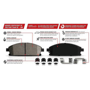 Power Stop Z23-154 Carbon Fiber Ceramic Rear Brake Pads with Installation Hardware, Low Dust, Fade Resistant