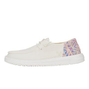 Heydude Wendy Funk Surf Baja Women's Slip On Shoes, Ivory Multi, Lightweight Loafers with Elastic Laces and Removable Foam Insole, 43156-1MV