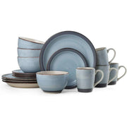 Pfaltzgraff 5267234 Sadie Blue Stoneware 16-Piece Dinnerware Set, Blue