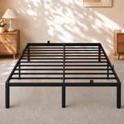 Fowroa Queen Bed Frame, 14 Inch High Profile Metal Platform, Heavy Duty, Black, Underbed Storage