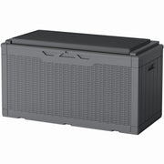 Homall 100-Gallon Outdoor Resin Deck Box, Lockable, Waterproof, Detachable Cushion, Gray, 10727660240