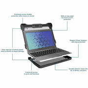Max Cases Extreme Shell-F Slide Case for Lenovo 300e and 500e G3 Chromebooks, Dual-Layer TPU, Scratch Resistant, Gray, LN-ESF-300E-G3-GRY