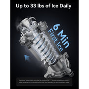 Goosiay Mini Countertop Nugget Ice Maker, Portable, Stainless Steel, 33 lbs Daily Output, Soft Chewable Pellet Ice, HZB-15NG
