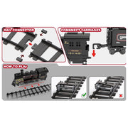 Flooyes Electric Train Set with Light-Up Red Carriages, Figure-Eight Track, Alloy and ABS Plastic, Ages 3+