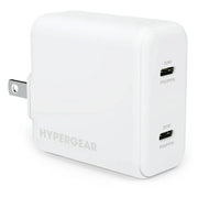HyperGear HYP-PD40-3000 SpeedBoost 20W USB-C + 20W USB-C Cell Phone Wall Charger with PD/PPS
