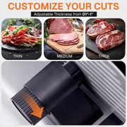Behome Electric Meat Slicer, 200W Motor, 7.5-Inch Stainless Steel Blade, Adjustable Thickness up to 15mm, Silver, CP-C853