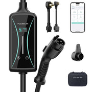 Fulsolen Level 2 Electric Vehicle Charging Station, 32Amp, 7.6kW, 240V, Dual NEMA 5-15 and NEMA 14-50 Outlets, 22-Foot Cable, Model 5719412772