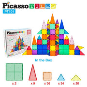 PicassoTiles 101 Piece Magnetic Building Block Toy