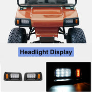 Partiue Golf Cart Light Kit Compatible with Club Car DS 1993+, 12V LED Street Legal Deluxe Headlight Tail Light Assembly with Turn Signals Hazard Light Switch Horn Brake D-Deluxe DS 1993-UP