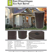 Good Ideas RW-ASPEN50-OAK Aspen ECO 50 Gallon Rain Barrel Rain Collector Saver w/ Brass Spigot
