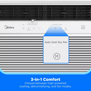 Midea 14,000 BTU DOE Smart Inverter Window Air Conditioner, For Spaces Up to 700 sq. ft, White