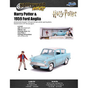 Jada Toys Harry Potter 1959 Ford Anglia Diecast Vehicle with 2.75-Inch Harry Potter Figure, Rusty Blue, 1:24 Scale, JAD31127