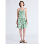 Free Assembly Womens Floral Print Painted Midi Dress, Sleeveless Skater Silhouette, Central Park Green, Sizes XS-XXL