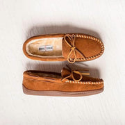 Minnetonka Men's Pile Lined Hardsole Moccasin Slippers, Charcoal, Size 11, 3907-010