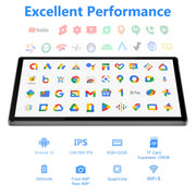 YYSWIE 10.1 Inch Android 13 Tablet, 8GB RAM, 64GB Storage Expandable to 512GB, Octa-Core Processor, 7000mAh Battery, HD IPS Touchscreen, Dual Camera, WiFi, Black, Z10 CT1001