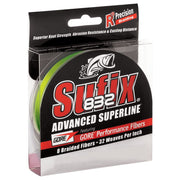 Sufix 832 Advanced Superline Braid Fishing Line 300-Yard Spool - Neon Lime - 20 lb.