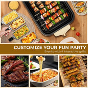 SUSLAS Electric Indoor Grill & Griddle, 1800W Smokeless Design, 4 Removable Nonstick Plates, Adjustable Temperature Control, Dishwasher Safe, Black, DKS-320