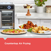 BLACK+DECKER Crisp N Bake Air Fryer Toaster Oven Combo, 12-in-1 Countertop Convection Oven, Stainless Steel French Doors, Fits 12-Inch Pizza or 6 Toast Slices, 1650W, TO62D5-1SD