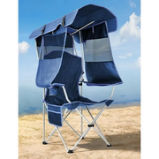 VicTsing OD330BD Camping Chair with Retractable Canopy Shade, Navy Blue