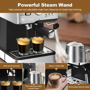Geek Chef I88ZXX200430142 Espresso Machine 20 Bar Fast Heating Automatic Cappuccino Coffee Maker with Temperature Dial, GCF20BT