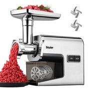 Sinyder Electric Meat Grinder with 700W Motor, Metal Gears, Stainless Steel Mincer, Sausage Stuffer, Silver, MG-202