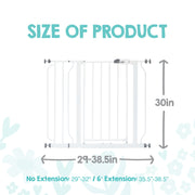 Regalo Easy Step Baby Gate, Pressure Mounted, Adjustable 29-38.5 in Wide, Walk-Through Door with Safety Lock, Metal Construction, Black, 1160 B DS