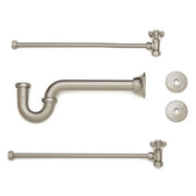 Signature Hardware 925025 Bathroom Sink Supply Kit with P-Trap Dual Handles and Supply Lines, brushed nickel