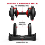 FitRx Quick-Select 9 in 1 Adjustable Dumbbell, Single Black