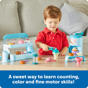 Learning Resources Swirly Scoops Ice Cream Shoppe, Ice Cream Playset with 31 Pieces, Durable Plastic, Compact Countertop Design, Ages 2 and Up