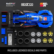 Mattel Brick Shop Cadillac Project GTP Hypercar Building Kit, 1:32 Scale, 236 Pieces, Custom Decals, Opening Doors, Aerofin, Includes 1:64 Scale Metal Car and Signature Plate
