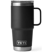 Yeti Rambler 20 oz Travel Mug, Stainless Steel, Vacuum Insulated, Leak-Resistant Stronghold Lid, Black, 21071502280